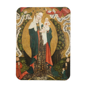 Magnet Flexible Vierge et enfant sur un croissant de lune de