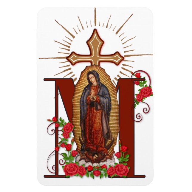 Magnet Flexible Vierge Guadalupe Religieux Catholique Croix marial (Vertical)