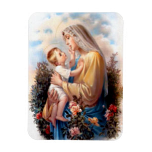 Magnet Flexible Vierge Marie béni et enfant Jésus de nourrisson