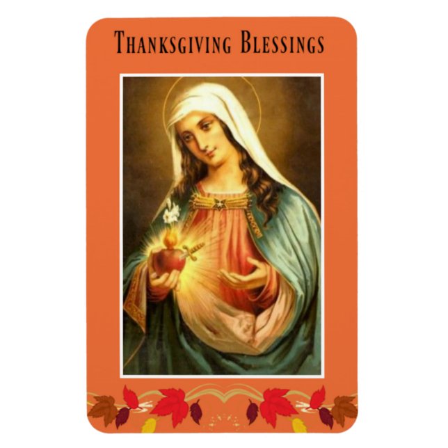 Magnet Flexible Vierge Marie Thanksgiving Bénédictions Feuilles d' (Vertical)