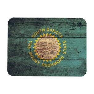 Magnet Flexible Vieux drapeau en bois du Dakota du Sud