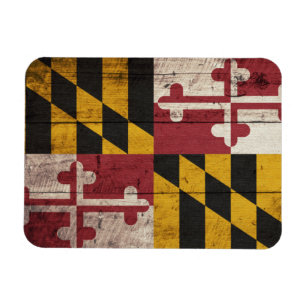Magnet Flexible Vieux drapeau en bois du Maryland