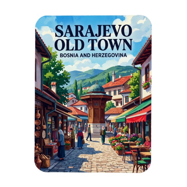 Magnet Flexible Vieux quartier de Sarajevo (Baščaršija) (Vertical)