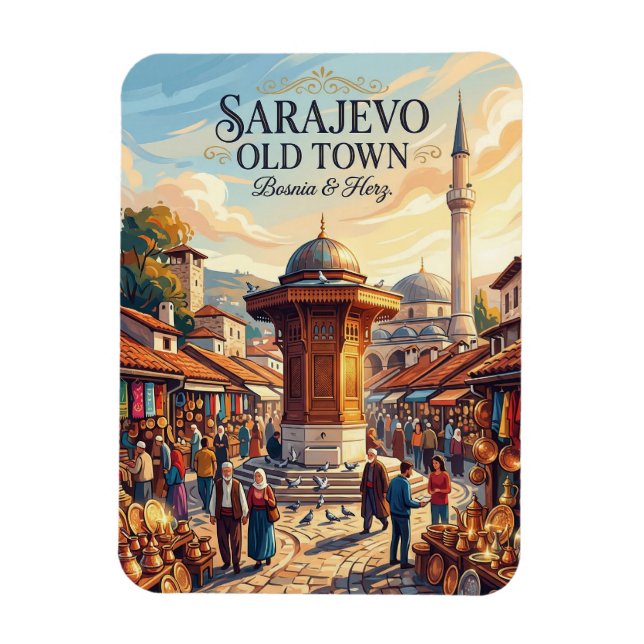 Magnet Flexible Vieux Sarajevo Bosnie-Herz. (Vertical)