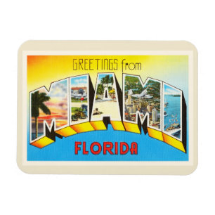 Magnet Flexible Vieux souvenir de Vintage voyage de Miami la