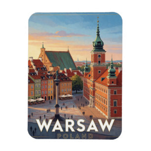 Magnet Flexible Vieux-Town de Varsovie Château Royal Pologne  
