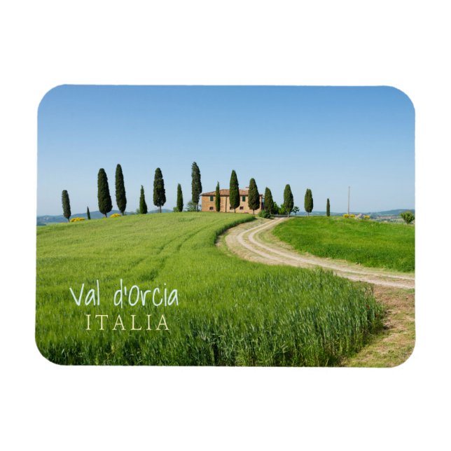 Magnet Flexible Villa ferme avec cyprès en Toscane (Horizontal)