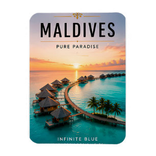 Magnet Flexible 🏝️ Villa sur l'eau aux Maldives Paradis Moderne