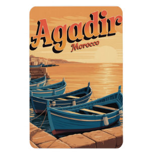 Magnet Flexible Ville balnéaire vintage d'Agadir souvenirs de voya