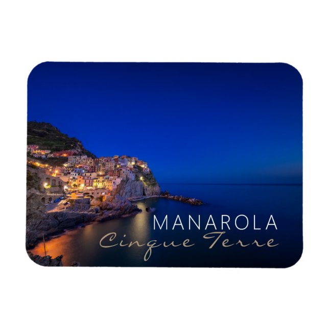 Magnet Flexible Ville de Manarola dans les Cinque Terre en soirée (Horizontal)