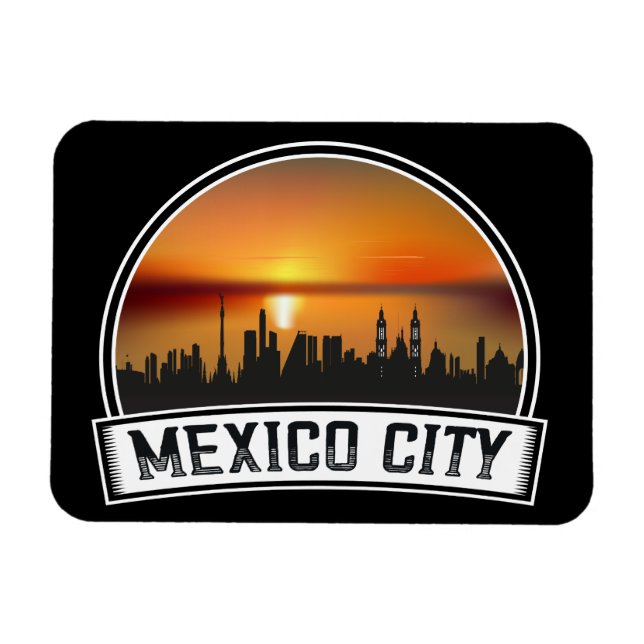 Magnet Flexible Ville de Mexico CDMX Vintage Sunset (Horizontal)