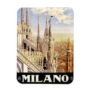 Magnet Flexible Ville de Milan affiche de voyage italienne 1920
