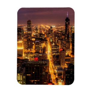 Magnet Flexible Ville de nuit de Chicago