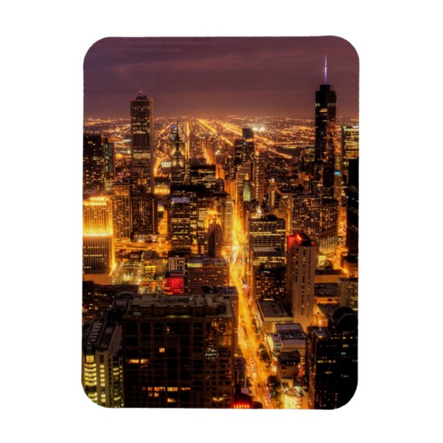 Magnet Flexible Ville de nuit de Chicago (Vertical)