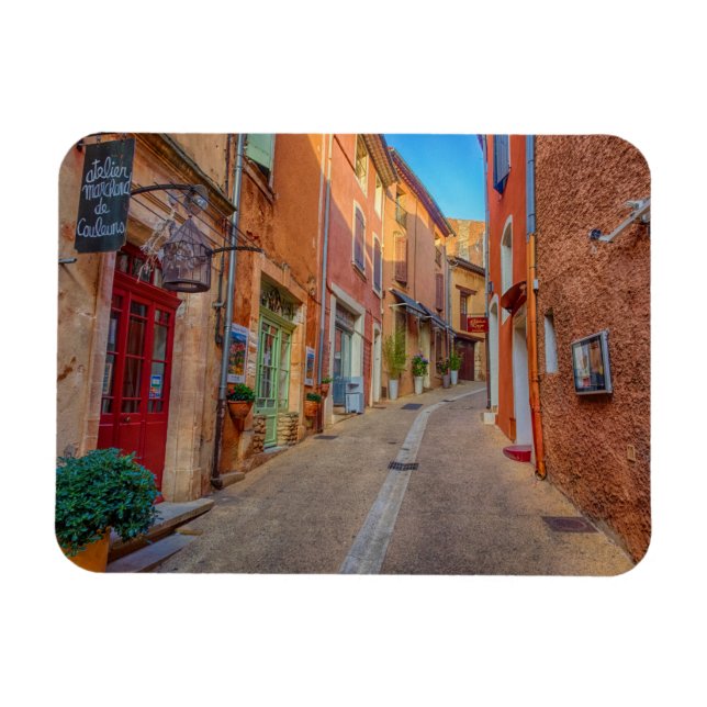 Magnet Flexible Ville française colorée sur une colline (Horizontal)