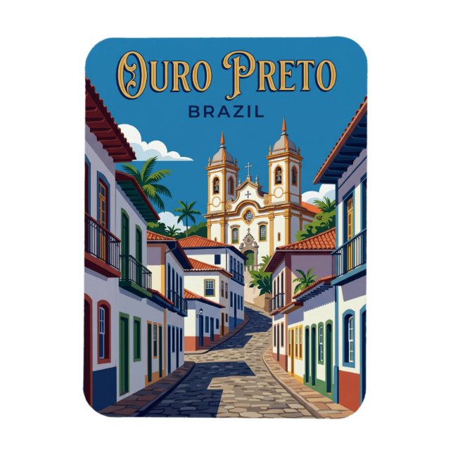 Magnet Flexible Ville historique d'Ouro Preto Brésil (Vertical)