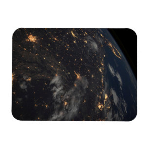 Magnet Flexible Ville Lumière La Nuit Sur La Planète Terre