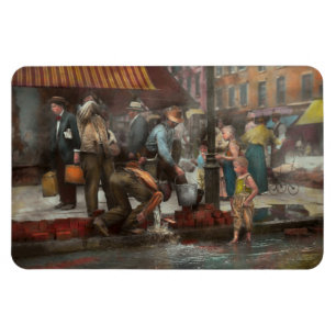 Magnet Flexible Ville - NY - Eau potable d'une pompe de rue 1910