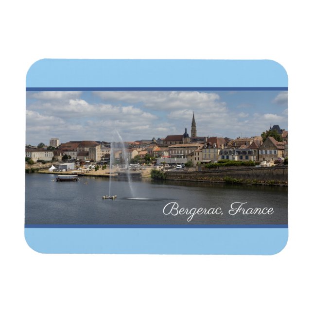 Magnet Flexible Ville panoramique de Bergerac France (Horizontal)