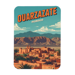 Magnet Flexible Ville vintage de Ouarzazate kasbah désert du Sahar