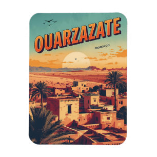 Magnet Flexible Ville vintage d'Ouarzazate kasbah désert du Sahara