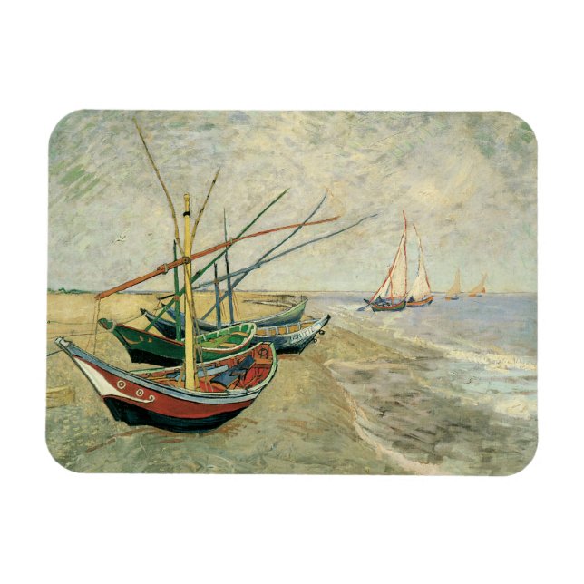 Magnet Flexible Vincent van Gogh - Bateaux de pêche sur la plage (Horizontal)