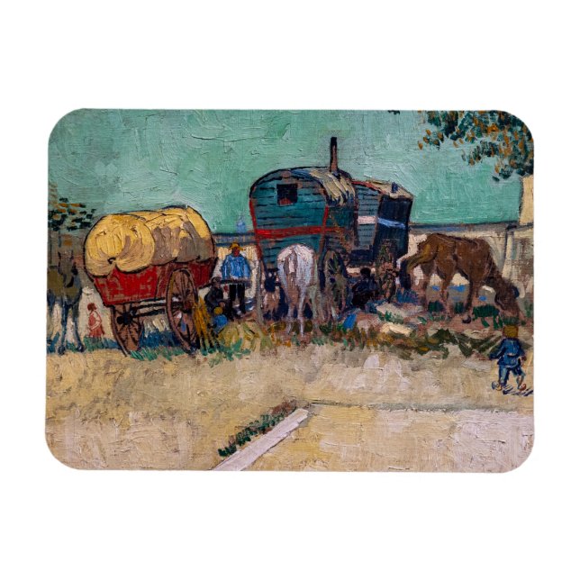 Magnet Flexible Vincent van Gogh - Caravanes, campement de gitans  (Horizontal)