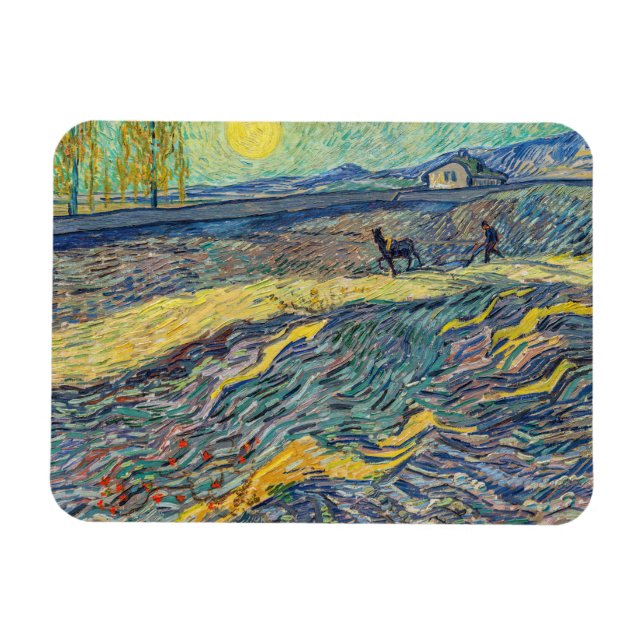 Magnet Flexible Vincent van Gogh - Champ avec des agriculteurs lab (Horizontal)
