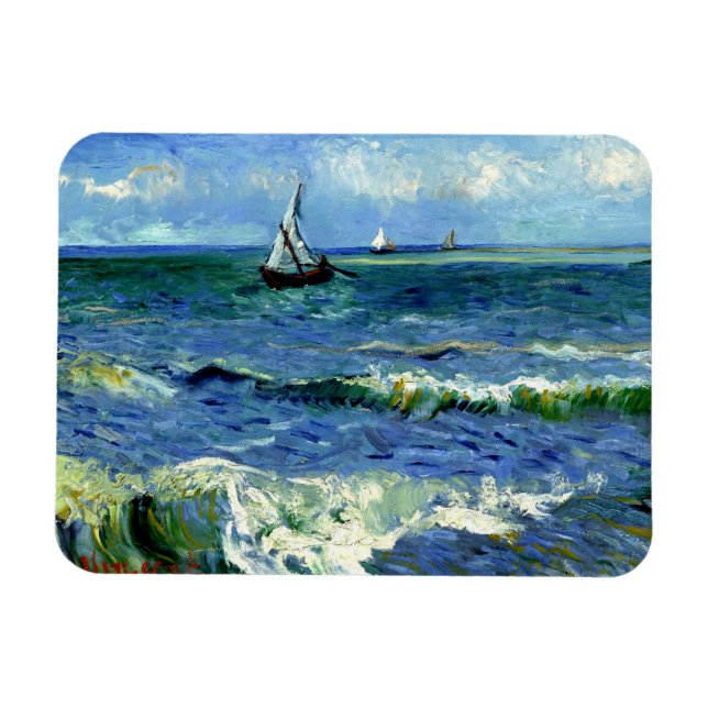 Magnet Flexible Vincent van Gogh - La mer, peinture d'art (Horizontal)