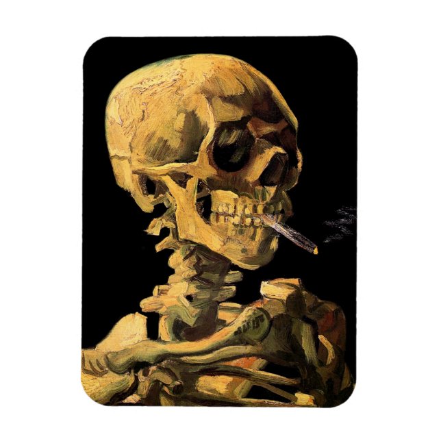Magnet Flexible Vincent Van Gogh - Le crâne avec la cigarette brûl (Vertical)