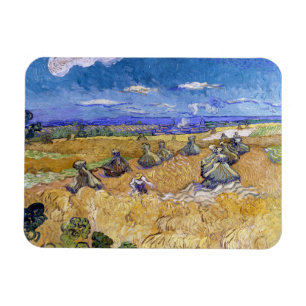 Magnet Flexible Vincent van Gogh - Meules de blé avec des moissonn