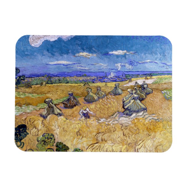 Magnet Flexible Vincent van Gogh - Meules de blé avec des moissonn (Horizontal)