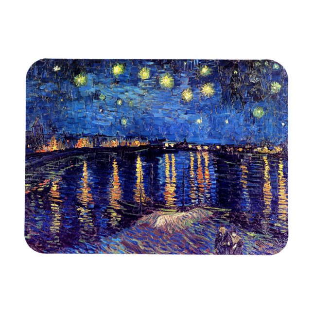 Magnet Flexible Vincent Van Gogh - Nuit étoilée sur le Rhône (Horizontal)