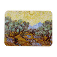 Vincent van Gogh - Oliviers, Ciel Jaune et Soleil