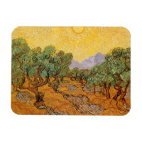 Vincent van Gogh - Oliviers, ciel jaune et soleil