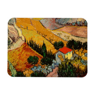 Magnet Flexible Vincent van Gogh - Paysage, Maison et Plowman