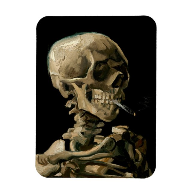 Magnet Flexible Vincent van Gogh - Skull with Burning Cigarette (Vertical)