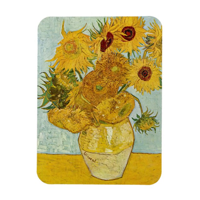 Magnet Flexible Vincent Van Gogh - Vase avec douze tournesols (Vertical)