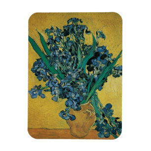Magnet Flexible Vincent van Gogh - Vase avec iris Fond jaune