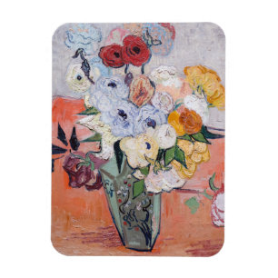 Magnet Flexible Vincent van Gogh - Vase avec Roses et anémones