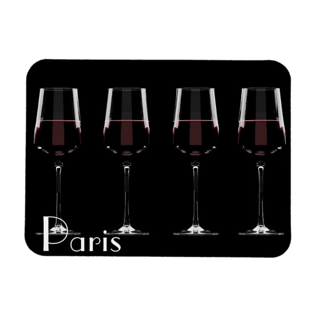 Magnet Flexible Vins avec vin rouge sur noir (Horizontal)