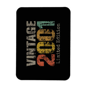 Magnet Flexible Vintage 2001 Texte Cadeau 25e Anniversaire Hommes