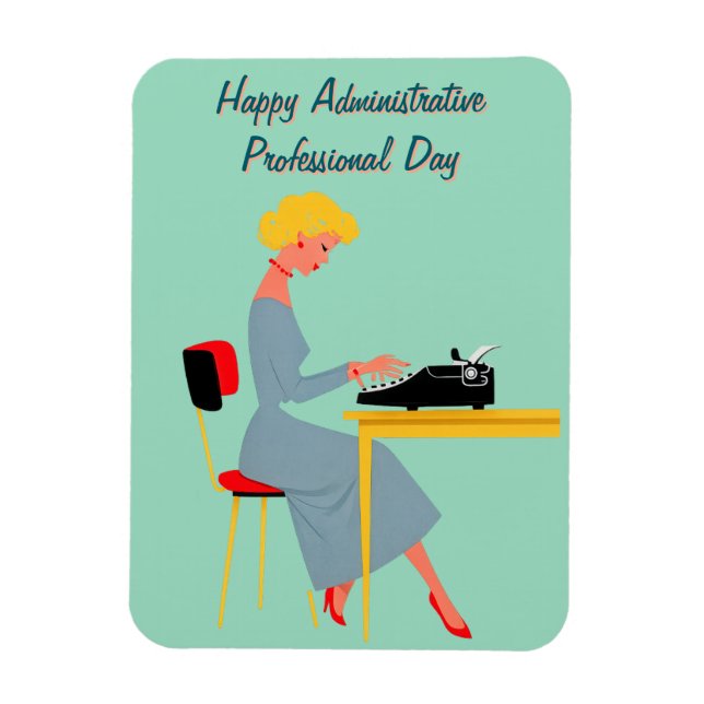 Magnet Flexible Vintage Administrative Assistant – Retro Office  (Vertical)