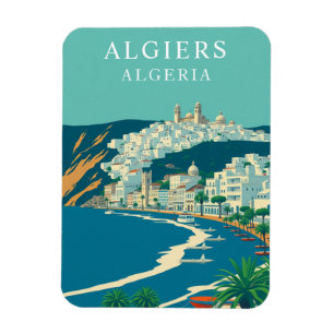 Magnet Flexible Vintage Alger Algérie Voyage Souvenir