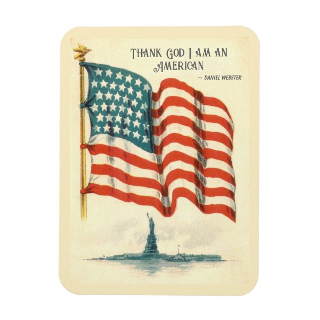 Magnet Flexible Vintage American Flag Statue of Liberty (Vertical)