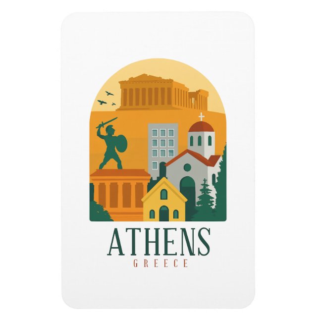 Magnet Flexible Vintage Athènes Grèce Voyage - Parthenon (Vertical)