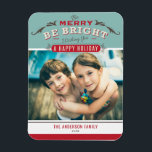 Magnet Flexible Vintage Be Joyeux Be Bright Citation Christmas Pho<br><div class="desc">Sois Merveilleux, Sois Brillant | Apportez une touche de joie de vacances à votre maison avec notre Aimant photo de Noël personnalisable! Parfait pour exposer des souvenirs chéris, cet aimant vous permet de le personnaliser avec votre photo festive préférée, ce qui en fait un ajout unique à votre décor de...</div>