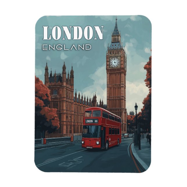 Magnet Flexible Vintage Big Ben - Londres, Angleterre (Vertical)