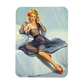 Magnet Flexible Vintage broche vers le haut Girl Retro aimant flex