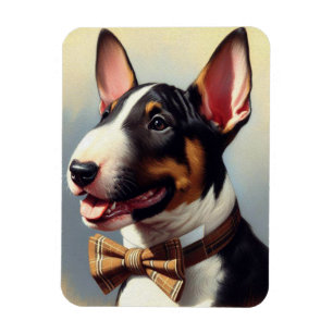 Magnet Flexible Vintage Bull Terrier Peinture Portrait